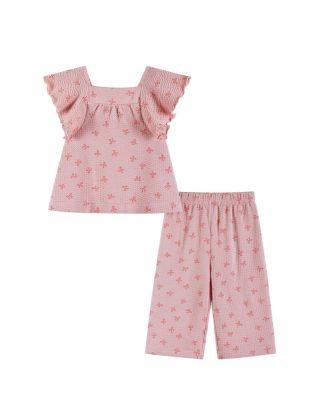 Girls' Knit Seersucker Top & Pant Set by ANDY&EVAN