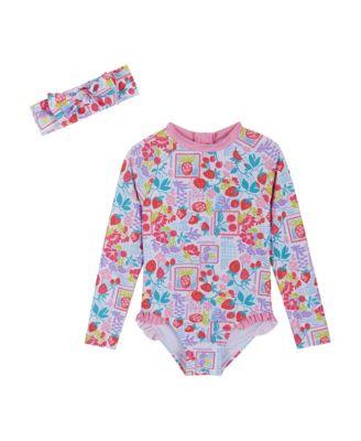 Girls' Long Sleeve Rashguard with Headband - Little Kid by ANDY&EVAN