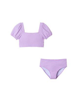 Girls' Puff Sleeve Two Piece Swim Suit - Big Kid by ANDY&EVAN