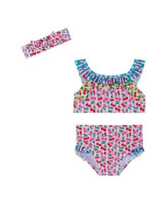 Girls' Ruffle Bikini with Headband - Baby by ANDY&EVAN