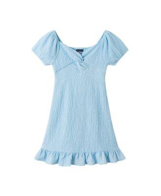 Girls' Textured Twist-Front Puff Sleeve Dress - Big Kid by ANDY&EVAN