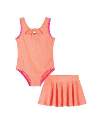Girls' Towel-Terry One-Piece Swimsuit with Matching Skirt - Little Kid by ANDY&EVAN