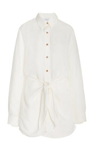 Anemos - The L.A. Linen-Blend Mini Wrap Shirt Dress - White - S - Moda Operandi by ANEMOS