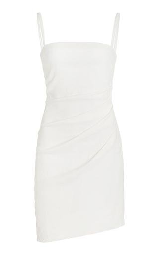 Anemos - The Nadege Draped Linen-Blend Mini Dress - White - L - Moda Operandi by ANEMOS
