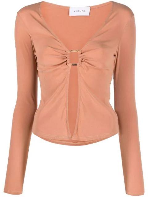 ring-detailed long-sleeved top by ANEMOS