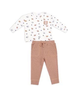 Boys' Footballs & Stars 2 Piece Waffle Knit Drop Sleeve Pocket Tee & Joggers Set - Baby by ANGEL DEAR
