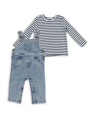 Boys' Striped Tee & Denim Overalls Set - Baby by ANGEL DEAR