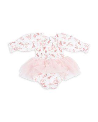 Girls' Ballet Toile Long Sleeved Smocked Bubble Bodysuit with Tutu - Baby by ANGEL DEAR