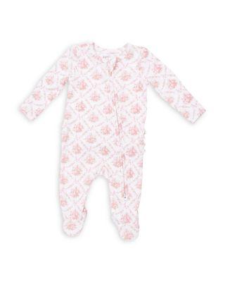 Girls' Rose Bows Lattice 2 Way Ruffled Back Zipper Footie - Baby by ANGEL DEAR