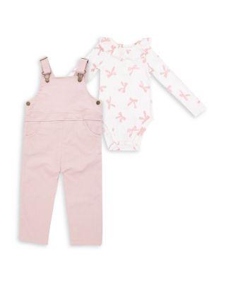 Girls' Ruffled Neck Bodysuit & Cord Overalls Set - Baby by ANGEL DEAR