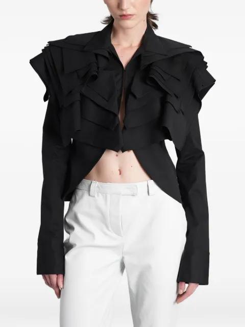 Jasmin ruffled cropped jacket by ANGELICA MONTINI STUDIOS