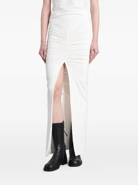 Lana ruched slit-detail maxi skirt by ANGELICA MONTINI STUDIOS