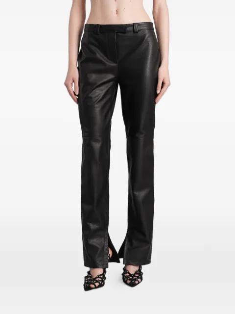 split-hem leather trousers by ANGELICA MONTINI STUDIOS