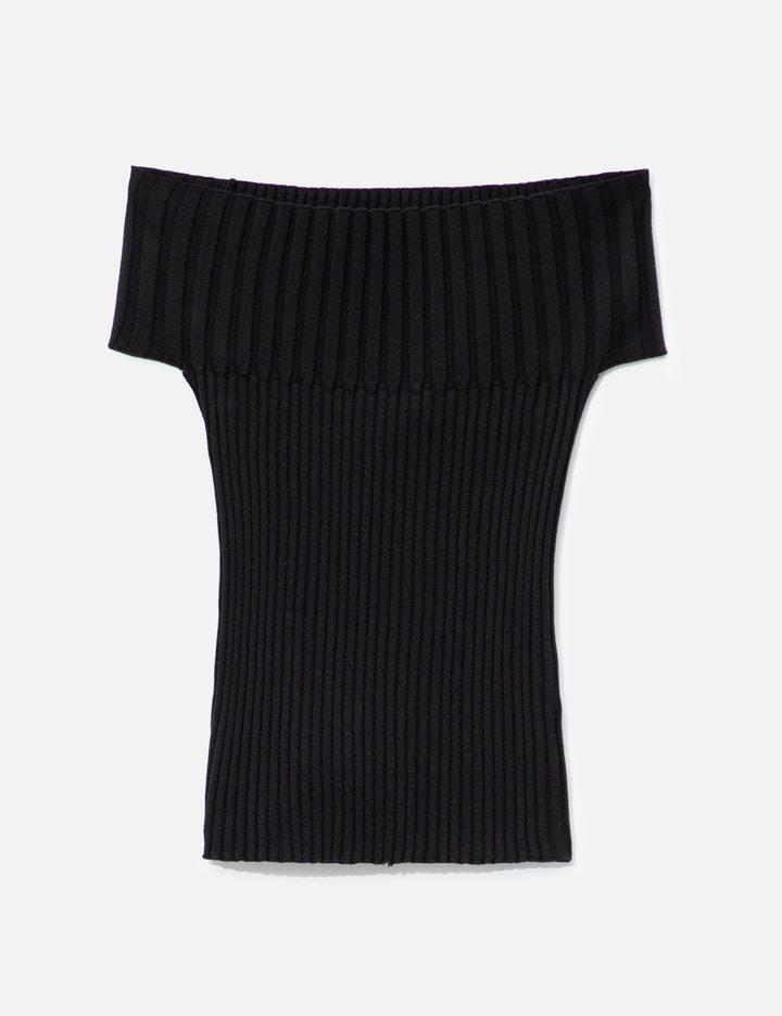 Offhoulder Rib Top by ANGGAE