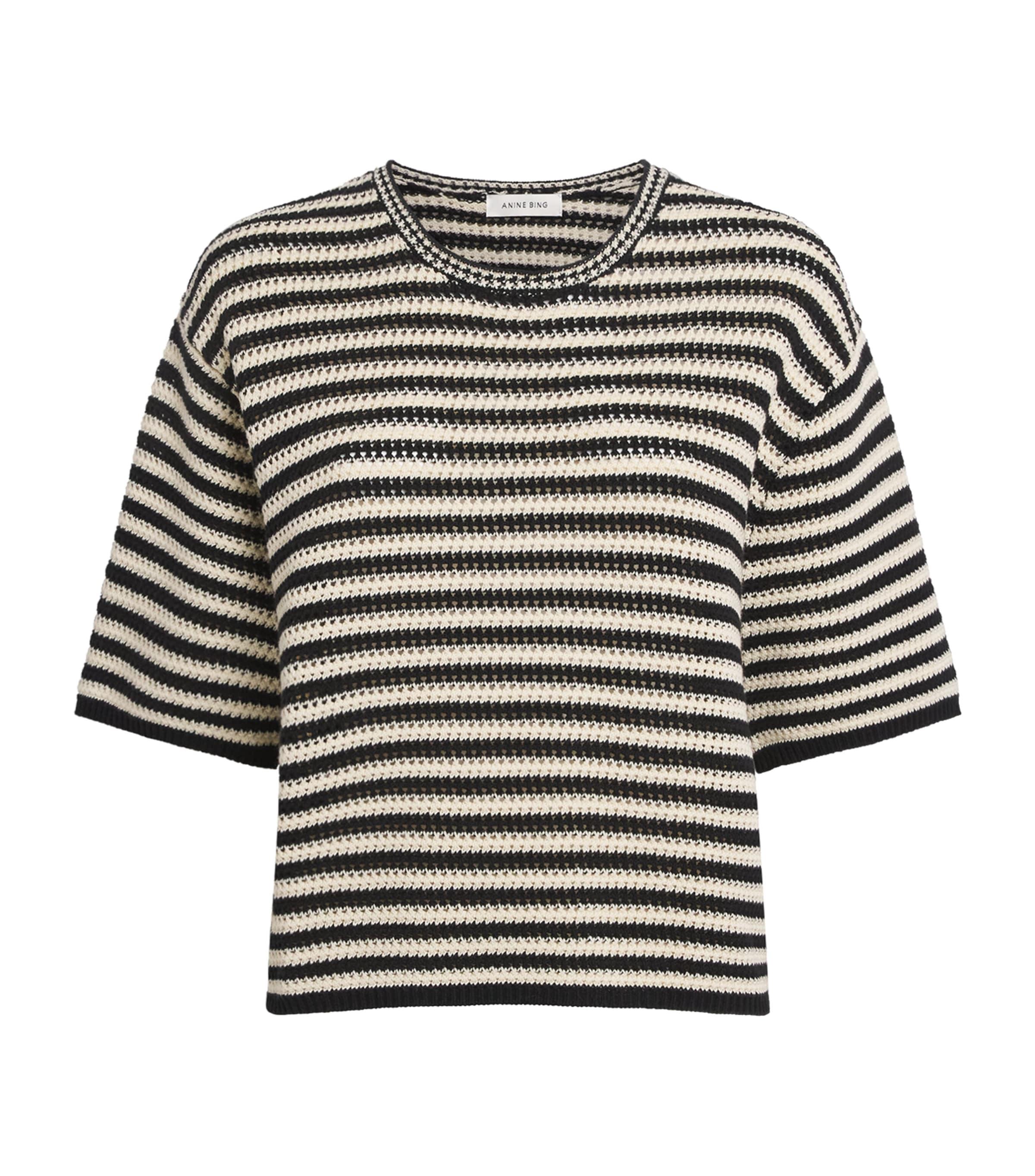 ANINE BING Crochet Stripe Theo Sweater by ANINE BING