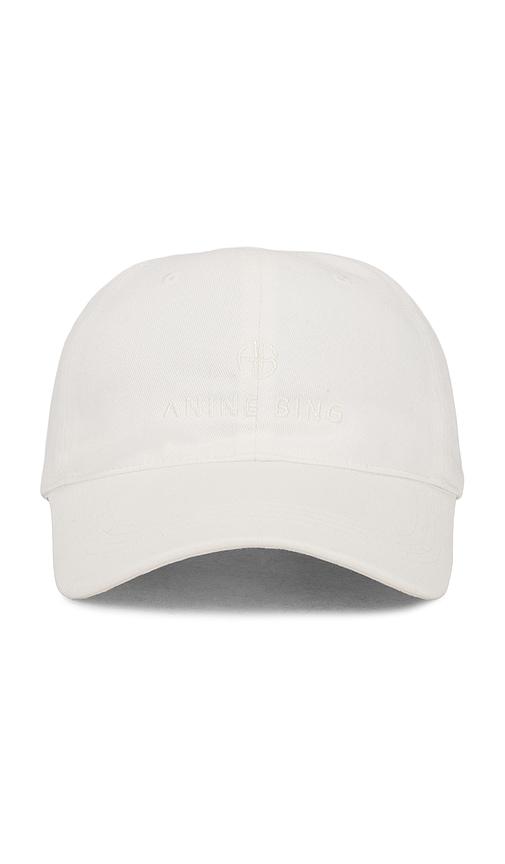 ANINE BING Jeremy Baseball Cap in Ivory by ANINE BING