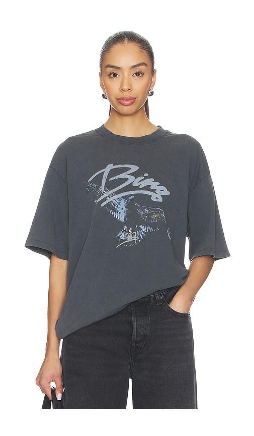ANINE BING Kent Eagle Tee in Charcoal by ANINE BING