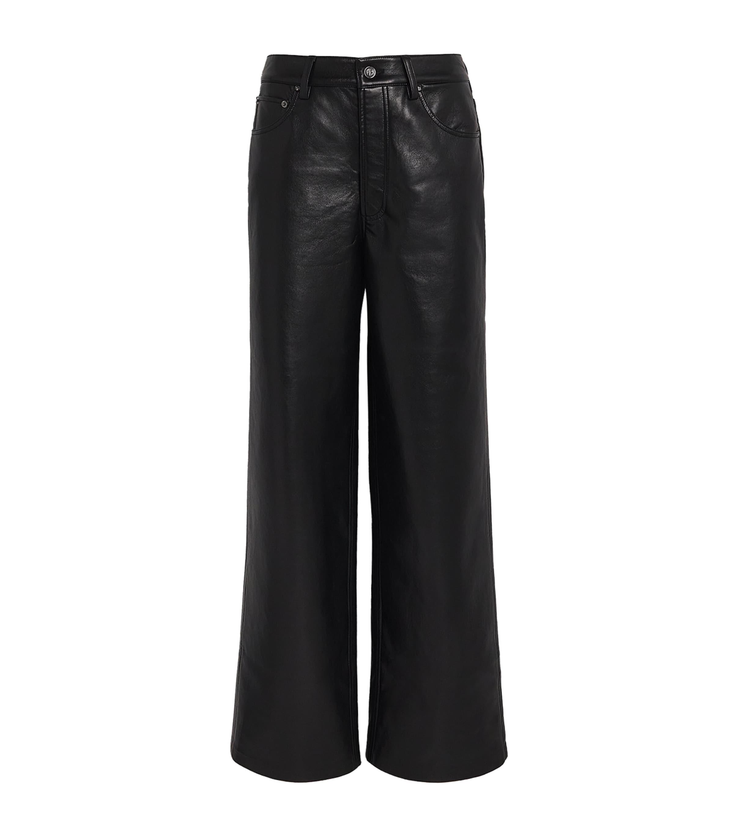 ANINE BING Leather Manon Wide-Leg Trousers by ANINE BING
