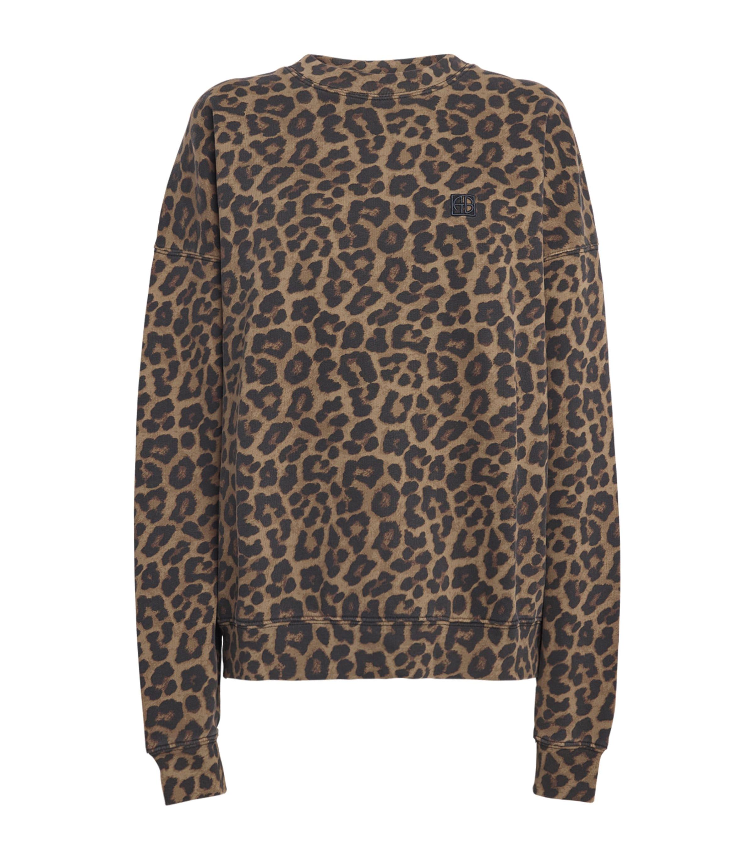 ANINE BING Leopard Print Miles Sweatshirt by ANINE BING