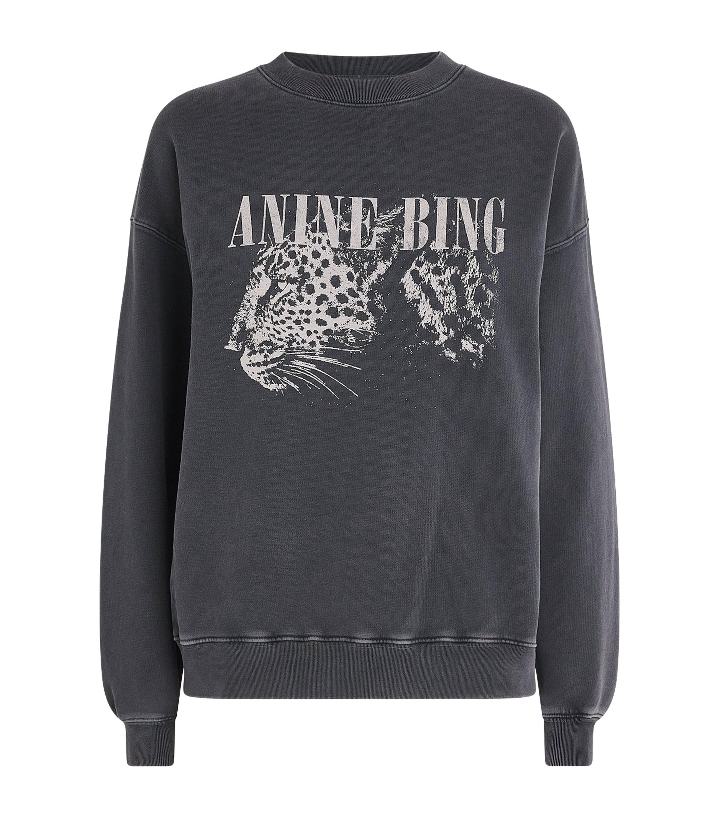 ANINE BING Leopard Print Spencer Sweatshirt by ANINE BING