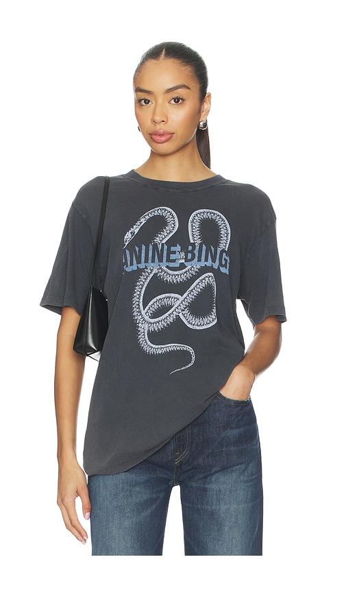 ANINE BING Lili Tee Snake in Black by ANINE BING