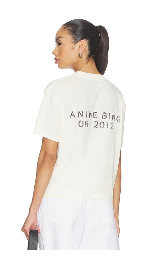 ANINE BING Walker Soft Stencil Tee in Cream by ANINE BING
