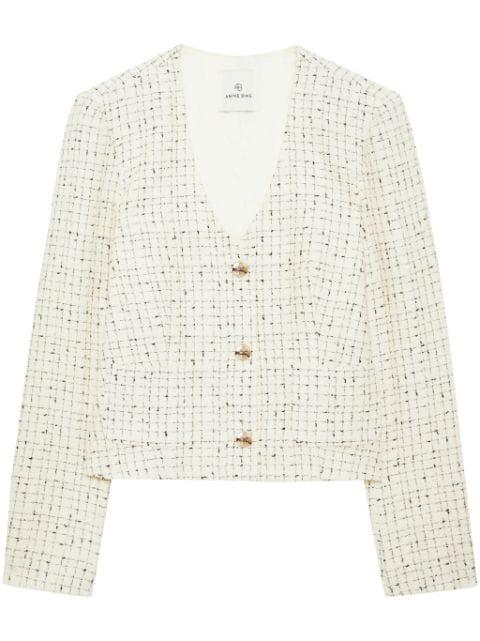 Anitta tweed cropped jacket by ANINE BING