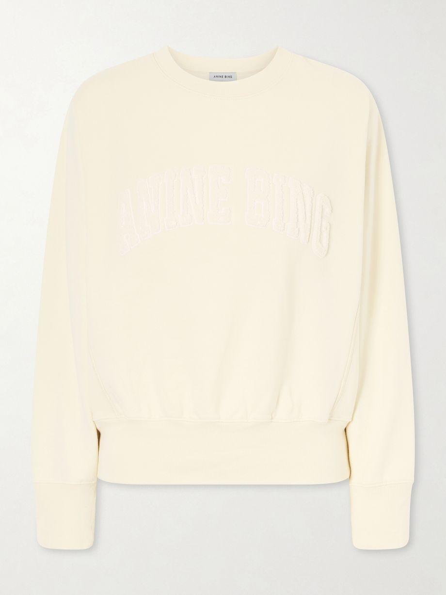 Appliquéd cotton-fleece sweatshirt by ANINE BING