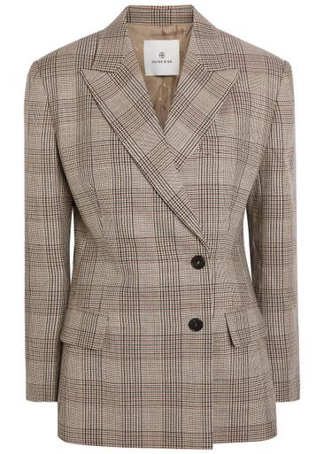 Aretha checked wool blazer by ANINE BING