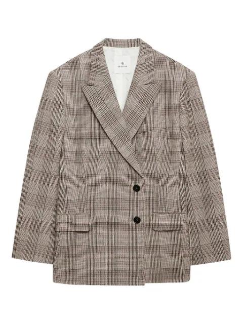 Aretha plaid button blazer by ANINE BING