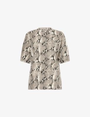 Avi Python-Print Cotton T-Shirt by ANINE BING