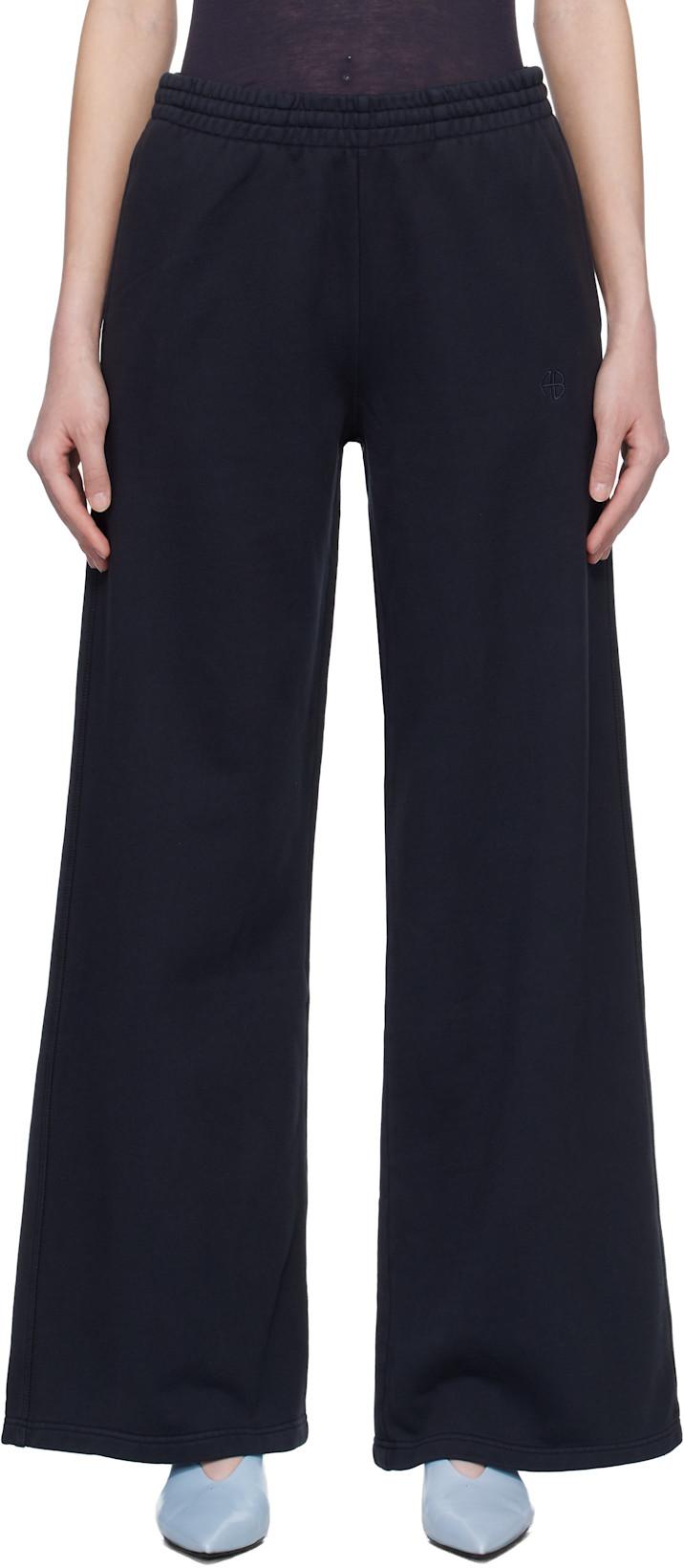 Black Kacey Monogram Sweatpants by ANINE BING