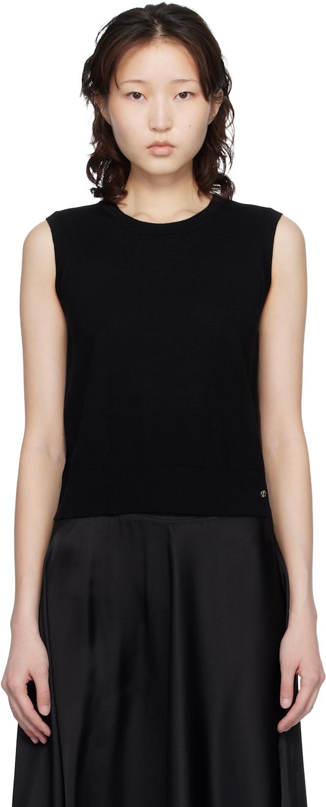 Black Moni Crop Tank Top by ANINE BING
