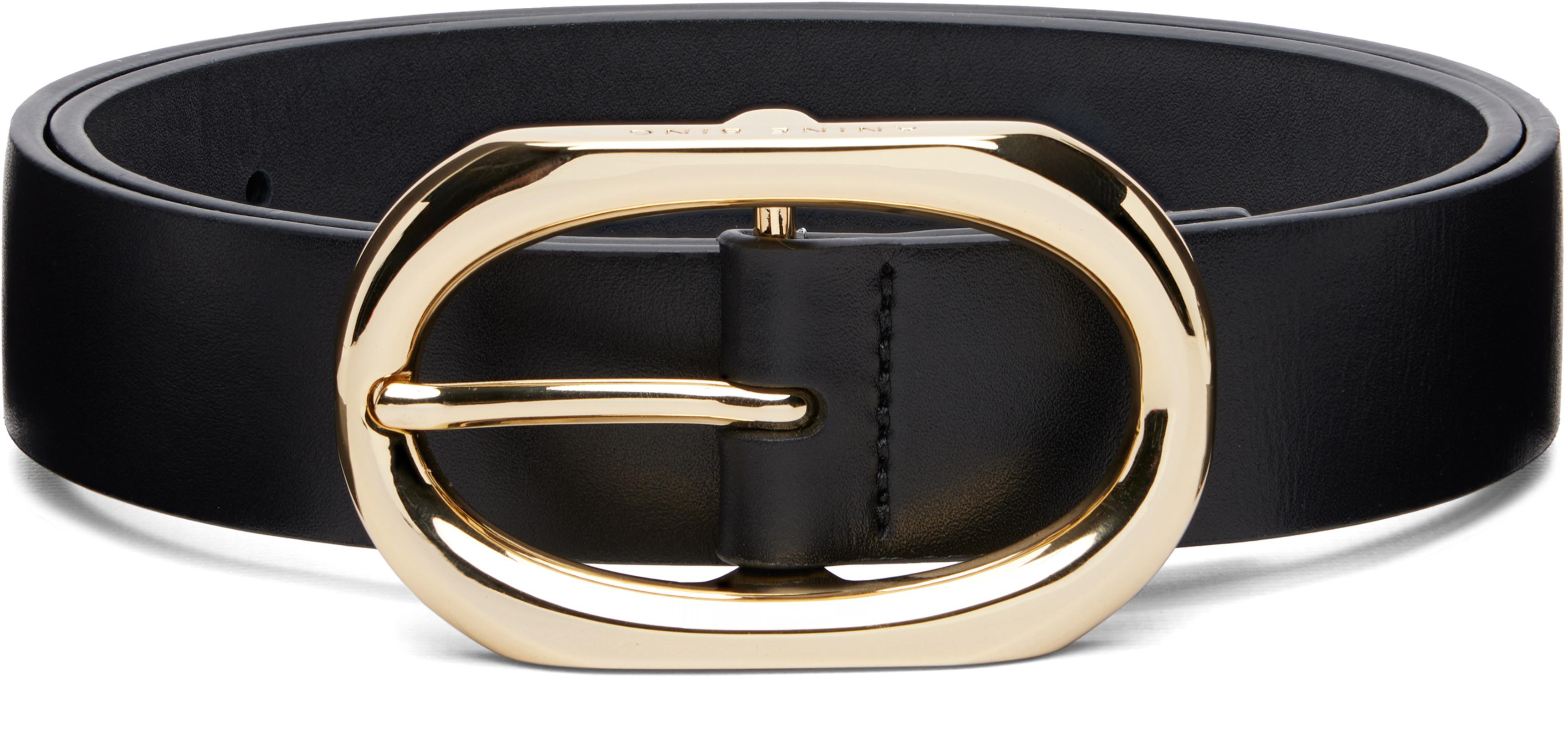 Black Signature Link Belt by ANINE BING