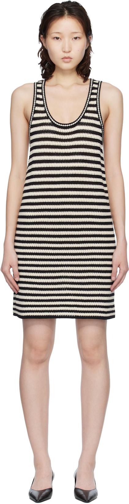 Black & Off-White Arie Minidress by ANINE BING
