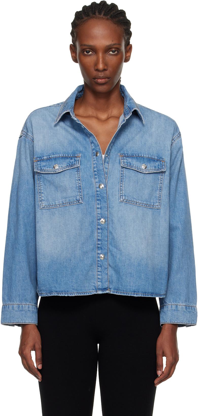 Blue Paxton Denim Shirt by ANINE BING