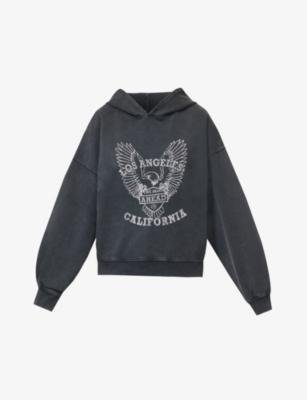 Eagle graphic-print organic-cotton hoody by ANINE BING