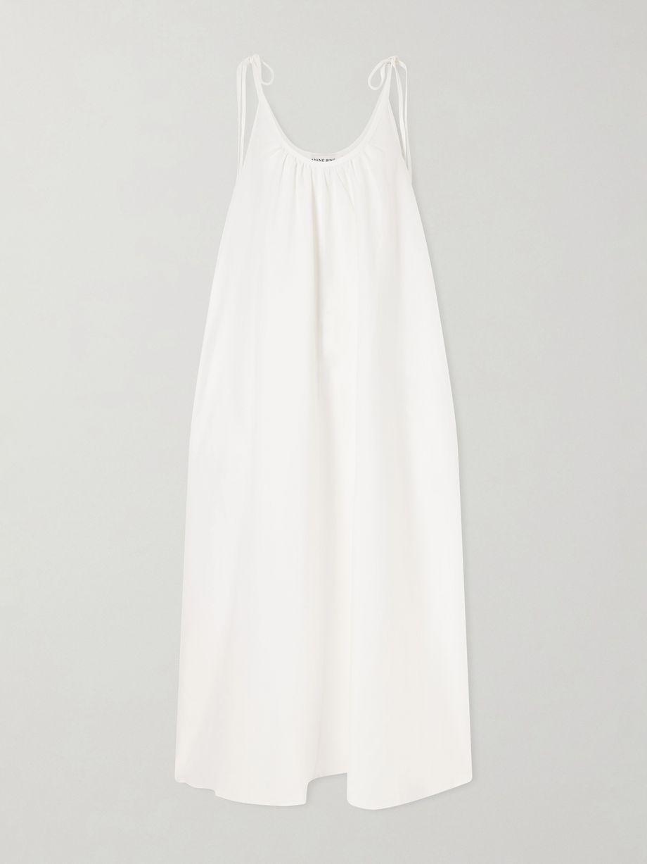 Flora gathered Lyocell and linen-blend maxi dress by ANINE BING