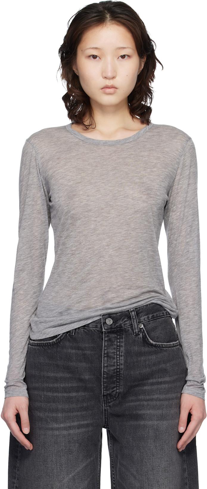 Gray Sylvie Long Sleeve T-shirt by ANINE BING