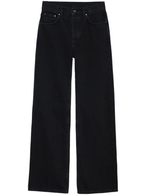 Hugh logo-patch wide-leg jeans by ANINE BING