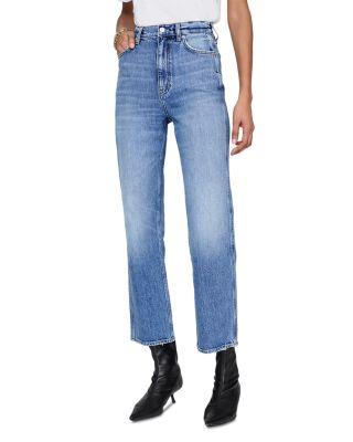 Jane High Rise Ankle Jeans in Washed Blue by ANINE BING