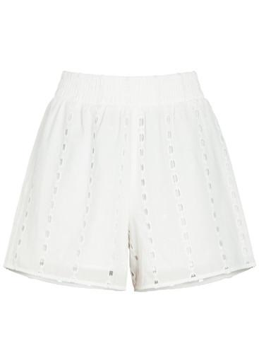 Kam embroidered cotton shorts by ANINE BING
