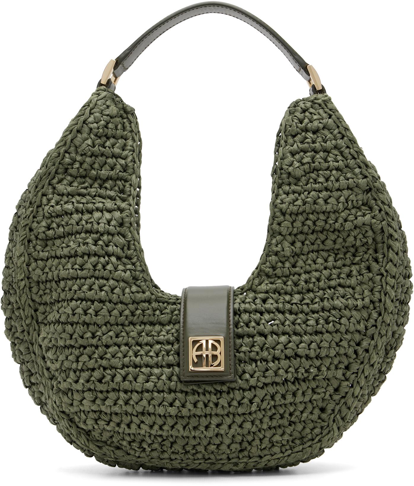 Khaki Lou Monogram Bag by ANINE BING