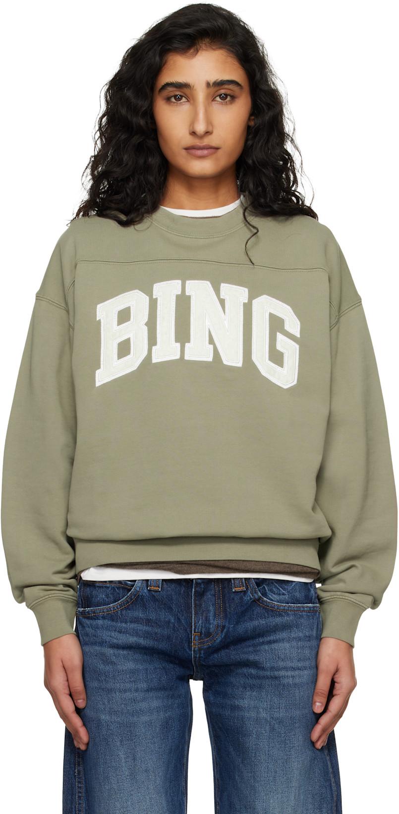 Khaki Trenton Bing Sweatshirt by ANINE BING