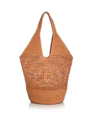 Leah Small Logo Raffia Hobo Bag by ANINE BING