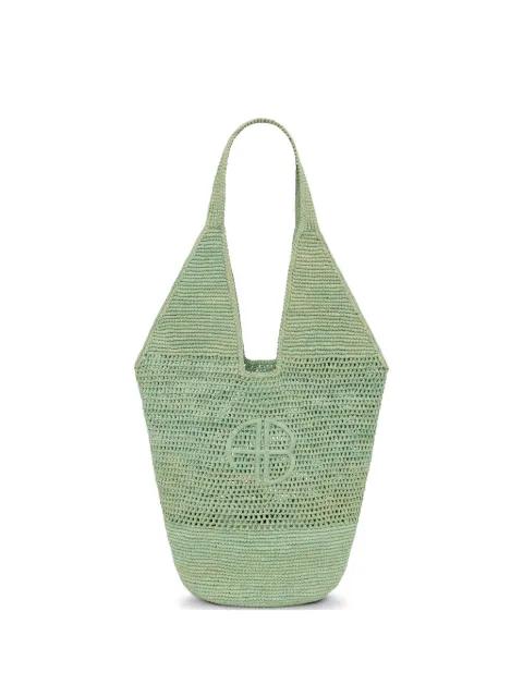 Leah logo raffia tote bag by ANINE BING