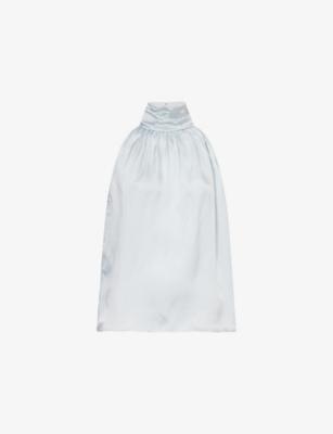 Marie High-Neck Collar Silk-Blend Top by ANINE BING