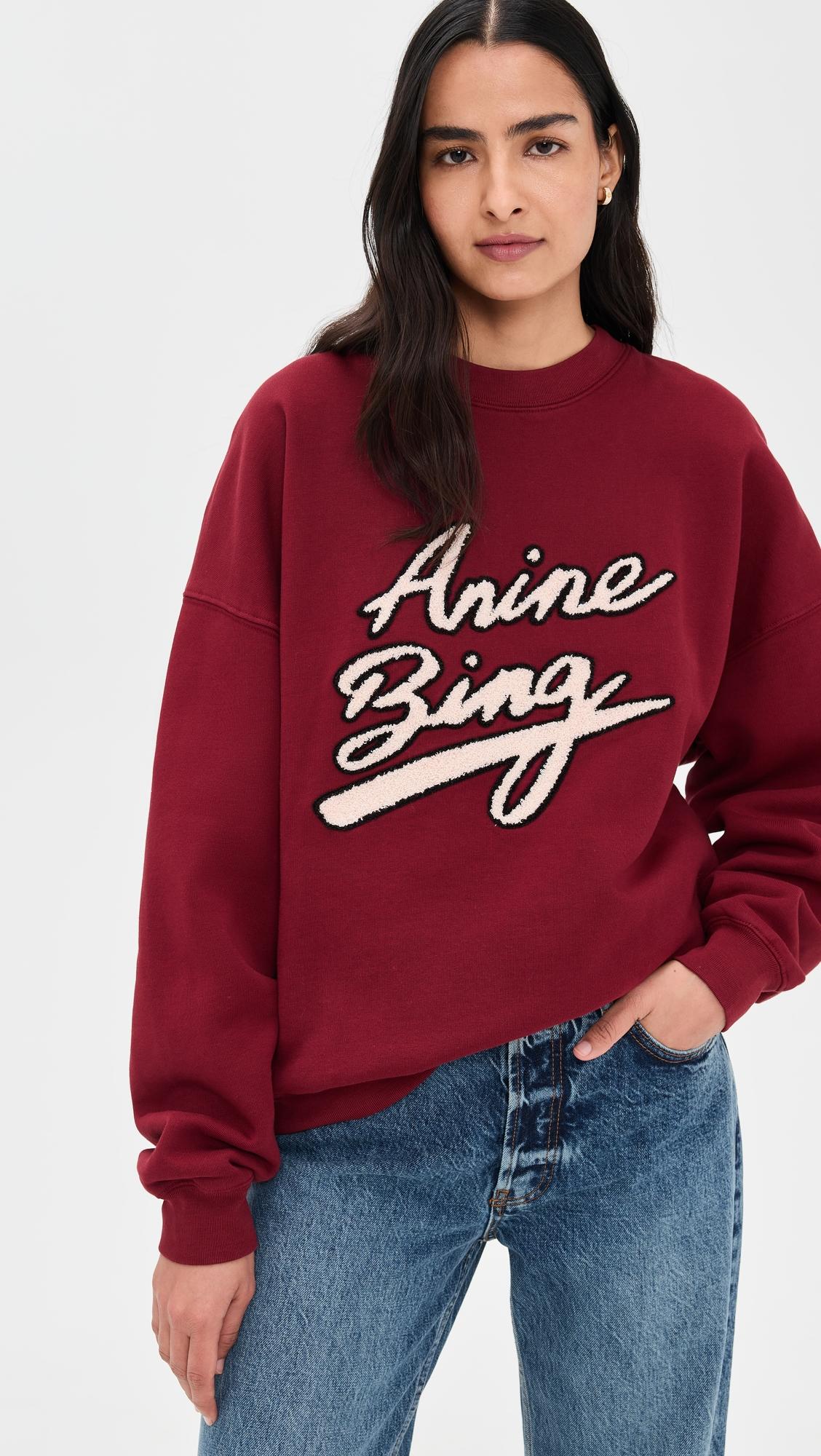 Miles Chenille Signature Sweatshirt by ANINE BING