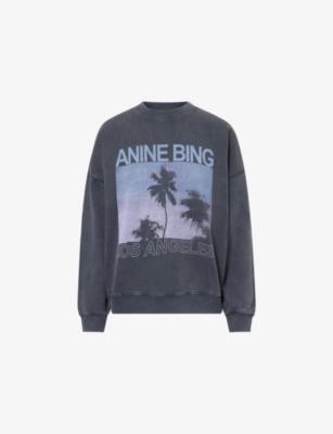 Miles Graphic-Print Cotton Sweatshirt by ANINE BING