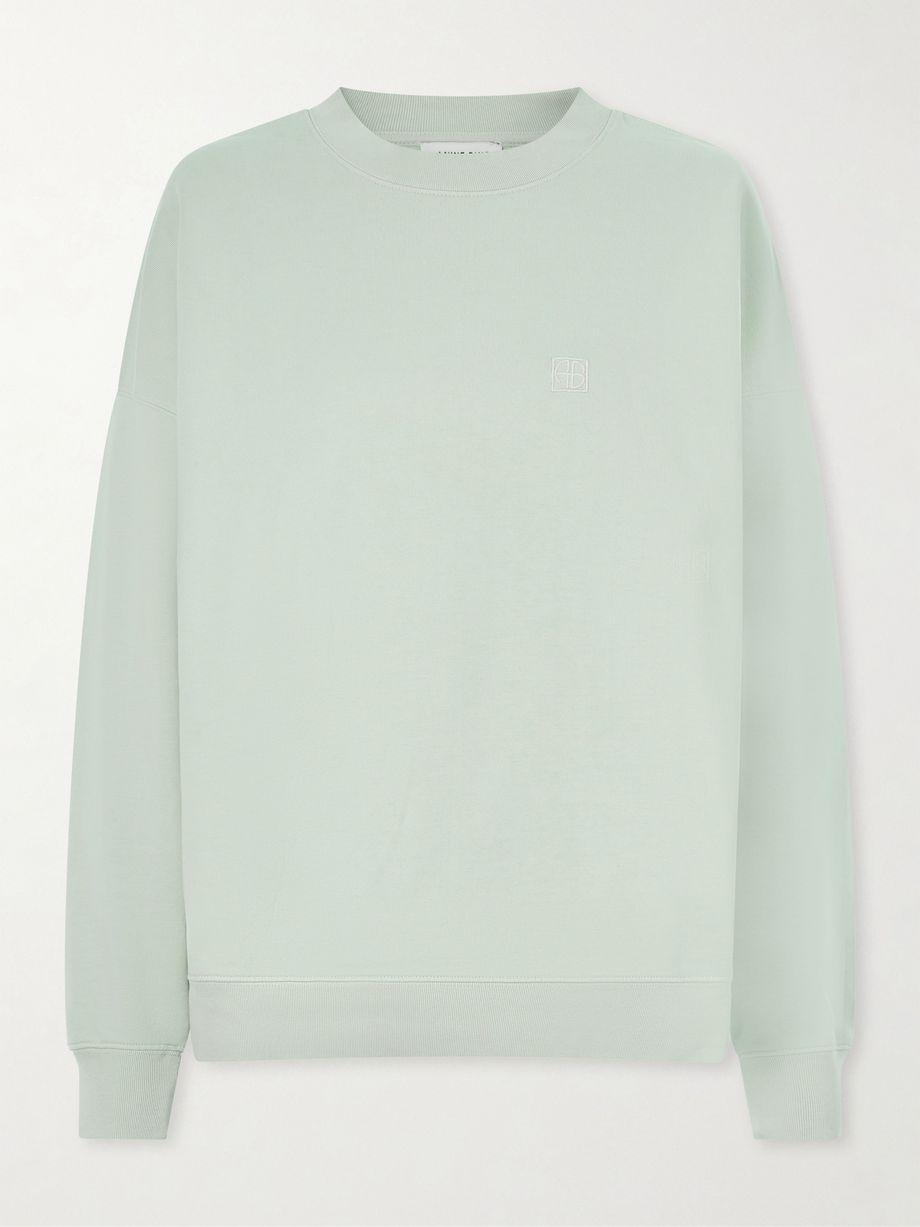 Miles logo-embroidered cotton-jersey sweatshirt by ANINE BING